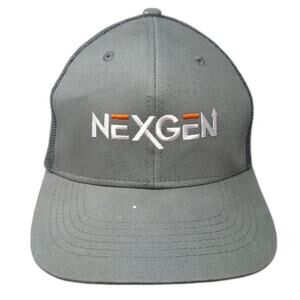 Hit Trucker Hat Gray One Size NexGen Embroidered Logo Mesh Back Snapback Cap